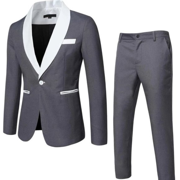 . Other - Grey Mens Shawl Collar Blazer & Pants